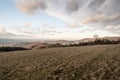 View from Loucka hill in late autumn day in Slezske Beskydy mountains in Czech republic