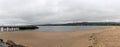 View of the Lough Foyle ferry port and beach at Magilligan Point in Northern Ireland Royalty Free Stock Photo