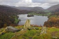 View from Loughrigg Fell over Grasmere with fells behind, Lake District Royalty Free Stock Photo