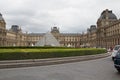 View Louvre building of Louvre Museum and Pyramid