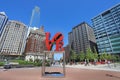 The Love statue in the Love Park Royalty Free Stock Photo