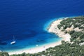 Beach down of the ancient town Lubenice, island Cres, Croatia