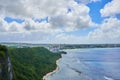 View of Lover`s point cliff and Tumon Bay from the Lover`s Point at Guam, USA Royalty Free Stock Photo