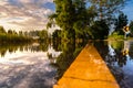 A view from a low vantage point on a flooded road