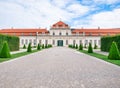 View with Lower Belvedere Palace (Unteres Belvedere) built in Baroque architectural style and located in Vienna, Austria Royalty Free Stock Photo