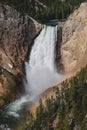 View of the Lower Falls of the Yellowstone River in Yellowstone National Park Royalty Free Stock Photo