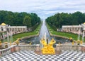 View on Lower Gardens in Petergof palace