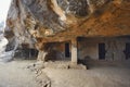 A View of Lower unfinished Vihara, Intrusive Buddha panel and Cells for the Monks, Karla Caves, these Caves was constructed