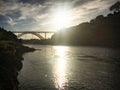 View of the LuÃ­s I Bridge over the river Douro during sunset in Porto, Portugal, May 2019 Royalty Free Stock Photo