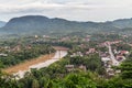 View of Luang Prabang, Laos from Mount Phousi Royalty Free Stock Photo