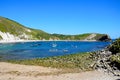 View of Lulworth Cove and beach.