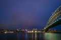 The view of Luna Park and Sydney Harbour bridge on a clear night Royalty Free Stock Photo