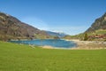 View on Lungerer lake near small village of Lungern Royalty Free Stock Photo