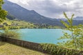 View of Lungern lake Lungernsee in Lungern, Switzerland Royalty Free Stock Photo