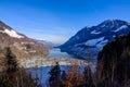 View of Lungern and Lungernsee, Switzerland / Europe