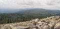 View from Lusen hill in Bavarian Forest mountains