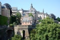 View luxembourg city - old town with city wall Royalty Free Stock Photo