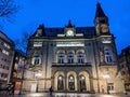 View of Luxemburg City, inside the wall at night in Luxembourg Royalty Free Stock Photo