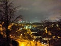 View of Luxemburg City, outside the wall at night in Luxembourg