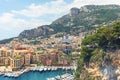 View of Luxury apartments and harbor with luxury yachts in the bay, Monte Carlo, Monaco Royalty Free Stock Photo