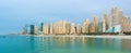 View on luxury Dubai Marina skyscrapers and the Jumeirah beach in Dubai,United Arab Emirates Royalty Free Stock Photo