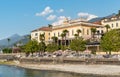 View of the Luxury Grand Hotel Villa Serbelloni on the shore of lake Como in Bellagio.