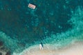 The view on the luxury hotel has white sand beach, indigo sea, clear water, bamboo walkway. beautiful view in Phi Phi ,Thailand Royalty Free Stock Photo