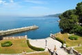 View on luxury port and seashore from Miramare Castle