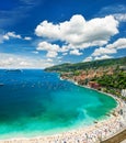 View of luxury resort and bay of Cote d'Azur