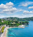 View of luxury resort and bay of Cote d'Azur