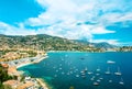 View of luxury resort and bay of Cote d'Azur. french riviera