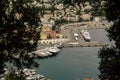 View of luxury resort and bay of Villefranche-sur-Mer, Cote d`Azur, french riviera Royalty Free Stock Photo