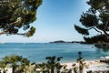 View of luxury resort and bay of Villefranche-sur-Mer, Cote d`Azur, french riviera Royalty Free Stock Photo