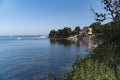 View of luxury resort and bay of Villefranche-sur-Mer, Cote d`Azur, french riviera Royalty Free Stock Photo