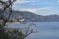 View of luxury resort and bay of Villefranche-sur-Mer, Cote d`Azur, french riviera Royalty Free Stock Photo