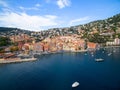 View of luxury resort Villefranche-sur-Mer and bay on French Riviera at Mediterranean Sea. Cote d`Azur. France. Villefranche-sur- Royalty Free Stock Photo