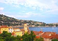 View of luxury resort Villefranche-sur-Mer, old city and bay on French Riviera at Mediterranean Sea. Cote d`Azur. France. Royalty Free Stock Photo