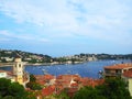 View of luxury resort Villefranche-sur-Mer, old city and bay on French Riviera at Mediterranean Sea. Cote d`Azur. France. Royalty Free Stock Photo