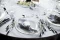 Luxury wedding decoration of the table Royalty Free Stock Photo