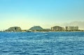 View from the luxury yacht to the Red Sea. Hotels for tourists, boats and yachts for a holiday Royalty Free Stock Photo