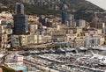 View of luxury yachts and apartments in harbor of Monaco, Cote d