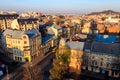 View of Lviv city from bell tower of Church of Sts. Olha and Elizabeth. Lvov cityscape, Ukraine Royalty Free Stock Photo