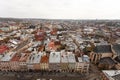 View of Lviv from the roof City Hall tower at Market Square