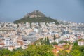 View of the Lycabetus hill in Athens, Greece