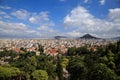 A view of Lykavitos Hill along with panorama of Athens, Greece from the Acropolis hill. Royalty Free Stock Photo