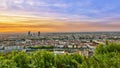 View of Lyon city during sunrise