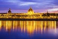 View of Lyon after sunset Royalty Free Stock Photo