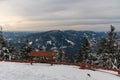 View from Lysa hora hill in winter Moravskoslezske Beskydy mountains in Czech republic