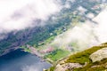 View of Lysefjord and Lysebotn from mountain Royalty Free Stock Photo