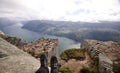 View of Lysefjord from The Pulpit Rock, Norway Royalty Free Stock Photo